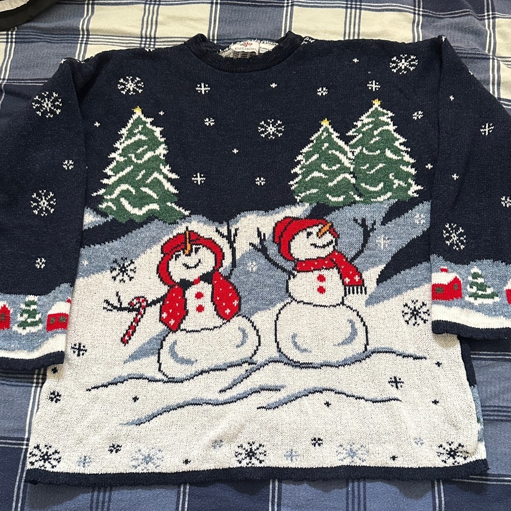Festive Snowman Sweater - Navy Blue